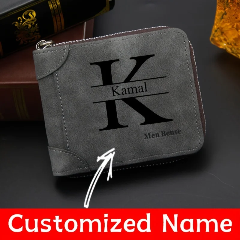 Personalized Name Box - Özelleştirilmiş İsimli Erkek Cüzdanı Moda Buzlu